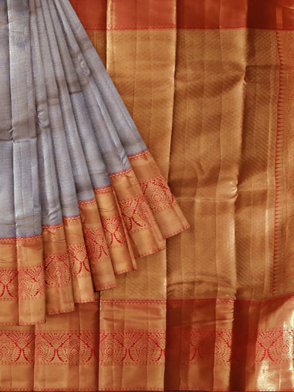 Royal Blue& Maroon Kanchi Tissue Pattu