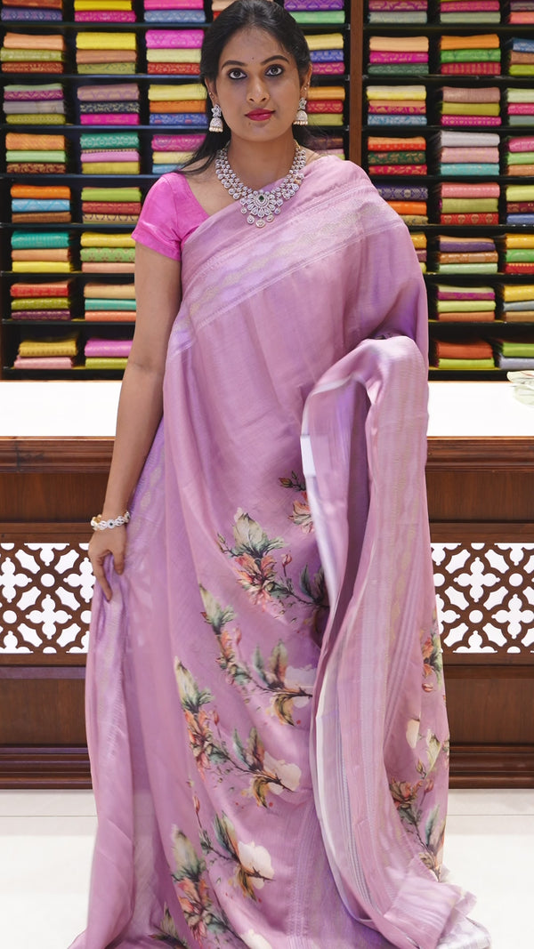 CSM-18961 | Onion Pink Georgette Saree