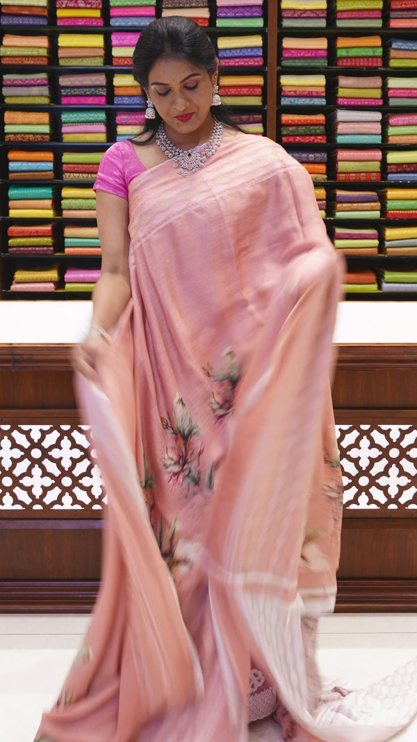 CSM-18959 | Peach  Georgette Saree