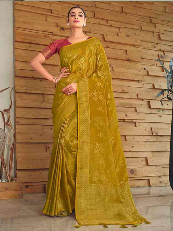 Gold Soft Banaras Tissue Saree