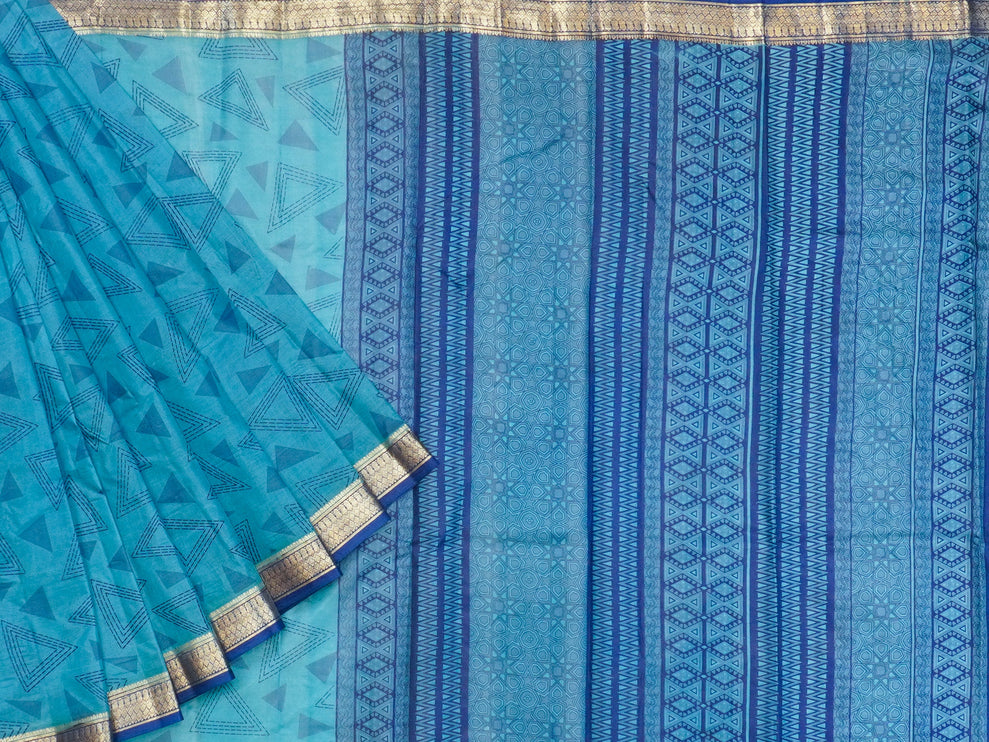 Light Blue Pure Kashmiri Silk