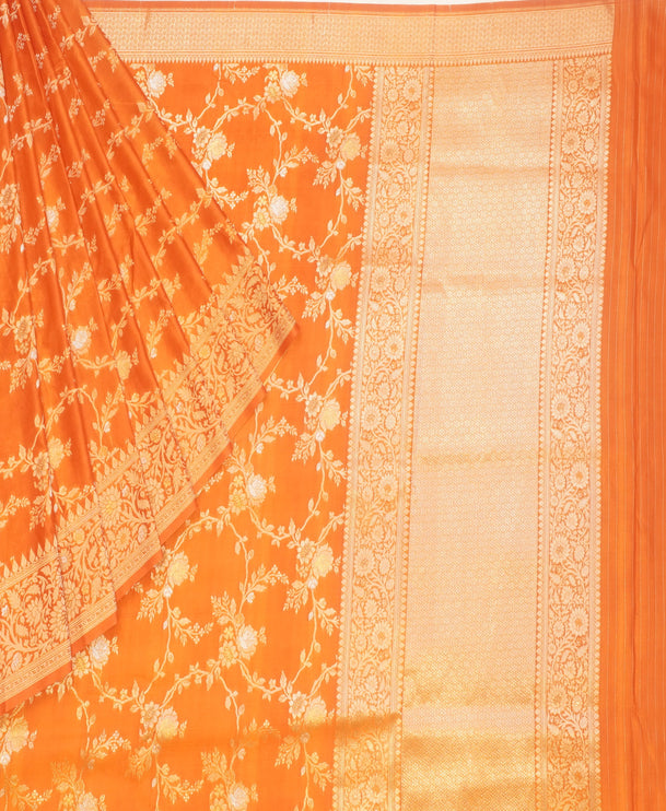 Rust Banaras Silk Saree